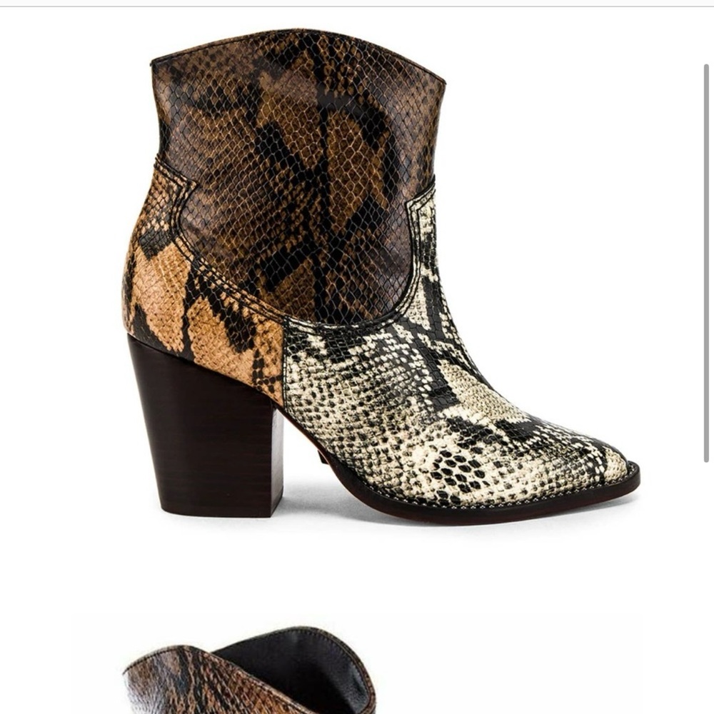 SCHUTZ Haven Snake Embossed Cowboy Boots Size 6.5